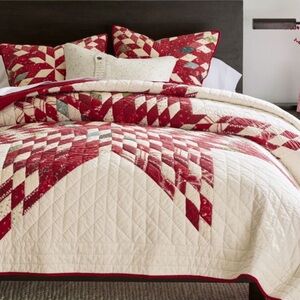 ****SOLD*****4pc Pottery Barn Noelle Star Quilt Set